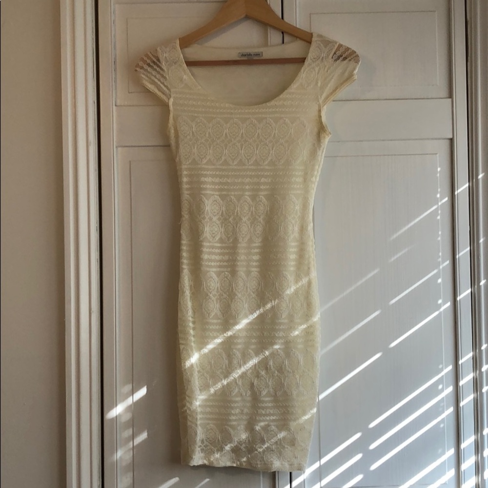 Long cream-colored dress